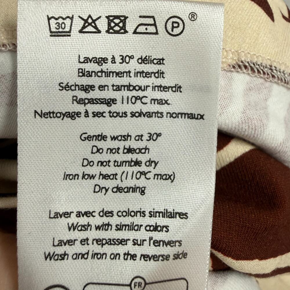 NWT Sezane Sabrina Mini Dress Womens L Brown Cream Zebra Print Tie Waist Stretch - Picture 10 of 10